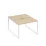 А4 Б4 173 ДК (Дуб скандинавский/Белый) Рабочая станция на каркасе QUATTRO столы 2х120