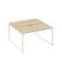 А4 Б4 174 ДК (Дуб скандинавский/Белый) Рабочая станция на каркасе QUATTRO столы 2х140