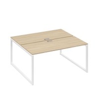 А4 Б4 175 ДК (Дуб скандинавский/Белый) Рабочая станция на каркасе QUATTRO столы 2х160