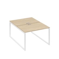 А4 Б4 176 ДК (Дуб скандинавский/Белый) Рабочая станция на каркасе QUATTRO столы 2х120