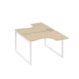 А4 Б4 180 ДК (Дуб скандинавский/Белый) Рабочая станция опоры QUATTRO столы 2х120 Классика