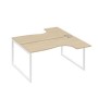 А4 Б4 182 ДК (Дуб скандинавский/Белый) Рабочая станция опоры QUATTRO столы 2х160 Классика