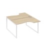 А4 Б4 184 ДК (Дуб скандинавский/Белый) Рабочая станция опоры QUATTRO столы 2х140 Классика