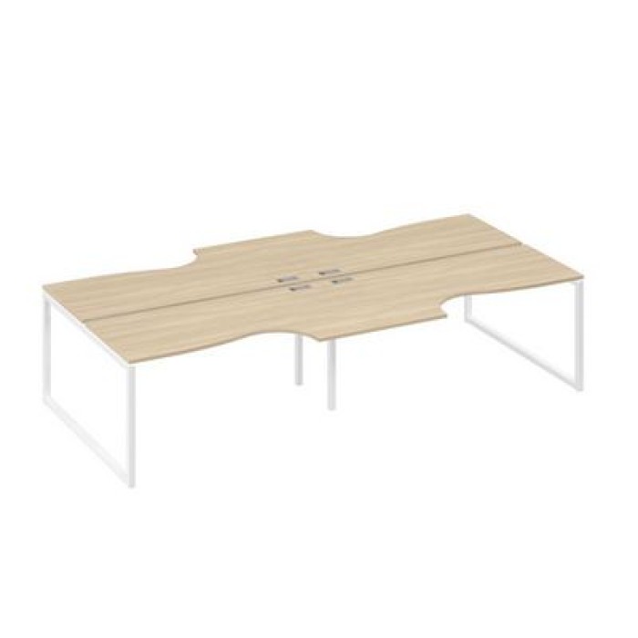 А4 Б4 185-2 ДК Станция рабочая QUATTRO 4х160 со столами Классика, дуб скандинавский, белый металл