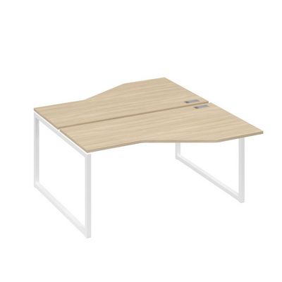 А4 Б4 188 ДК (Дуб скандинавский/Белый) Рабочая станция опоры QUATTRO со столами Техно 2х160