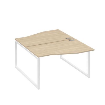 А4 Б4 190 ДК (Дуб скандинавский/Белый) Рабочая станция каркас QUATTRO столы 2х140 Техно