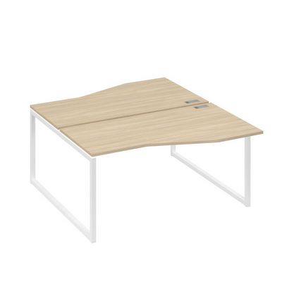 А4 Б4 191 ДК (Дуб скандинавский/Белый) Рабочая станция каркас QUATTRO столы 2х160 Техно