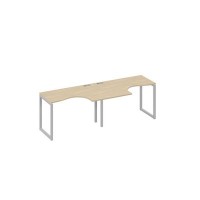 А4 С4 031-2 ДК (Дуб скандинавский/Серый) Рабочая станция QUATTRO 2х120 столы Классика эргономичные