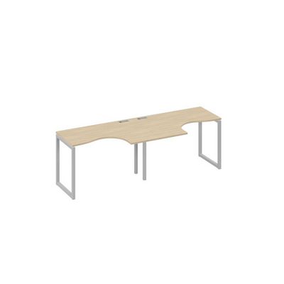 А4 С4 031-2 ДК (Дуб скандинавский/Серый) Рабочая станция QUATTRO 2х120 столы Классика эргономичные