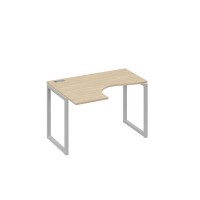 А4 С4 031 ДК (Дуб скандинавский/Серый) Стол эргономичный левый "Классика" на металлокаркасе QUATTRO
