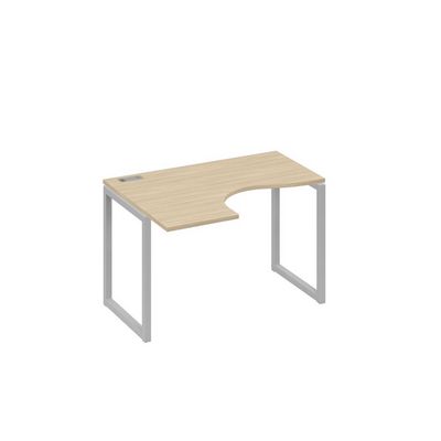 А4 С4 031 ДК (Дуб скандинавский/Серый) Стол эргономичный левый "Классика" на металлокаркасе QUATTRO