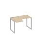 А4 С4 031 ДК (Дуб скандинавский/Серый) Стол эргономичный левый "Классика" на металлокаркасе QUATTRO