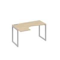 А4 С4 033 ДК (Дуб скандинавский/Серый) Стол эргономичный левый "Классика" на металлокаркасе QUATTRO