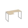А4 С4 033 ДК (Дуб скандинавский/Серый) Стол эргономичный левый "Классика" на металлокаркасе QUATTRO