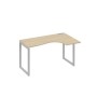 А4 С4 034 ДК (Дуб скандинавский/Серый) Стол эргономичный правый "Классика" на металлокаркасе QUATTRO