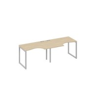 А4 С4 041-2 ДК (Дуб скандинавский/Серый) Рабочая станция QUATTRO 2х120 столы Классика эргономичные