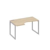 А4 С4 043 ДК (Дуб скандинавский/Серый) Стол эргономичный левый "Классика" на металлокаркасе QUATTRO
