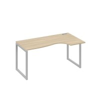 А4 С4 046 ДК (Дуб скандинавский/Серый) Стол эргономичный правый "Классика" на металлокаркасе QUATTRO