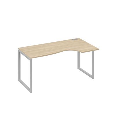 А4 С4 046 ДК (Дуб скандинавский/Серый) Стол эргономичный правый "Классика" на металлокаркасе QUATTRO