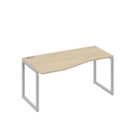 А4 С4 065 ДК (Дуб скандинавский/Серый) Стол эргономичный левый "Техно" на металлокаркасе QUATTRO