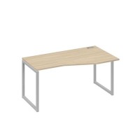 А4 С4 066 ДК (Дуб скандинавский/Серый) Стол эргономичный правый "Техно" на металлокаркасе QUATTRO