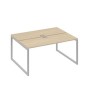 А4 С4 172 ДК (Дуб скандинавский/Серый) Рабочая станция на каркасе QUATTRO столы 2х160