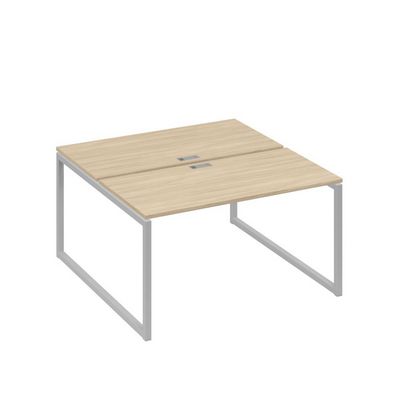 А4 С4 174 ДК (Дуб скандинавский/Серый) Рабочая станция на каркасе QUATTRO столы 2х140