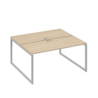 А4 С4 175 ДК (Дуб скандинавский/Серый) Рабочая станция на каркасе QUATTRO столы 2х160