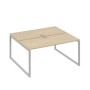 А4 С4 175 ДК (Дуб скандинавский/Серый) Рабочая станция на каркасе QUATTRO столы 2х160
