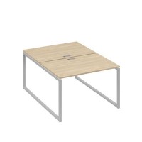 А4 С4 176 ДК (Дуб скандинавский/Серый) Рабочая станция на каркасе QUATTRO столы 2х120