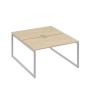 А4 С4 177 ДК (Дуб скандинавский/Серый) Рабочая станция на каркасе QUATTRO столы 2х140