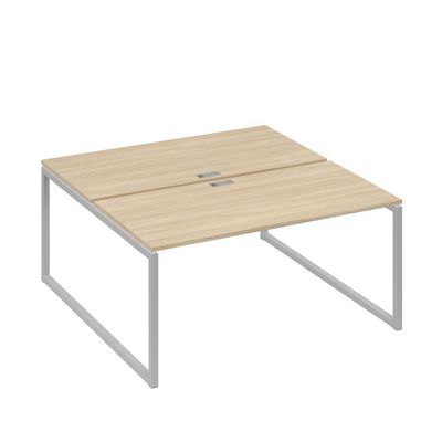 А4 С4 178 ДК (Дуб скандинавский/Серый) Рабочая станция на каркасе QUATTRO столы 2х160
