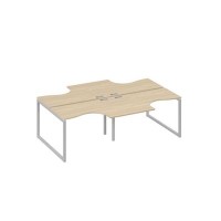А4 С4 180-2 ДК (Дуб скандинавский/Серый) Рабочая станция QUATTRO столы 4х120 Классика