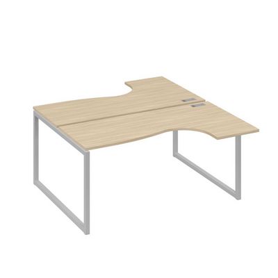 А4 С4 182 ДК (Дуб скандинавский/Серый) Рабочая станция опоры QUATTRO столы 2х160 Классика