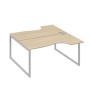 А4 С4 185 ДК (Дуб скандинавский/Серый) Рабочая станция опоры QUATTRO столы 2х160 Классика