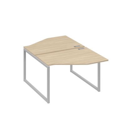 А4 С4 186 ДК (Дуб скандинавский/Серый) Рабочая станция опоры QUATTRO со столами Техно 2х120