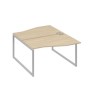 А4 С4 190 ДК (Дуб скандинавский/Серый) Рабочая станция каркас QUATTRO столы 2х140 Техно