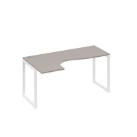 А4 Б4 035 МП (Мокко премиум/Белый) Стол эргономичный левый "Классика" на металлокаркасе QUATTRO