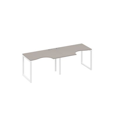 А4 Б4 041-2 МП (Мокко премиум/Белый) Рабочая станция QUATTRO 2х120 столы Классика эргономичные