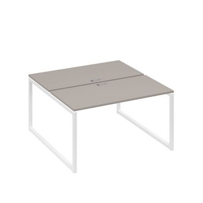 А4 Б4 174 МП (Мокко премиум/Белый) Рабочая станция на каркасе QUATTRO столы 2х140