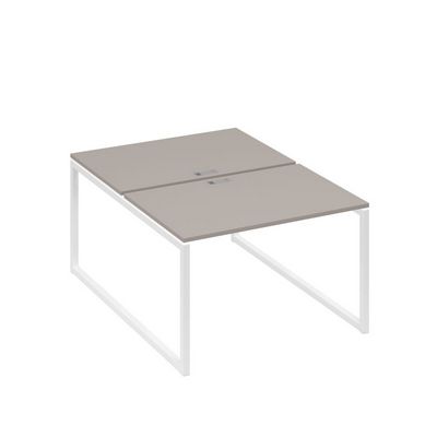 А4 Б4 176 МП (Мокко премиум/Белый) Рабочая станция на каркасе QUATTRO столы 2х120