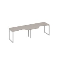 А4 С4 043-2 МП (Мокко премиум/Серый) Рабочая станция QUATTRO 2х140 столы Классика эргономичные