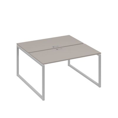 А4 С4 174 МП (Мокко премиум/Серый) Рабочая станция на каркасе QUATTRO столы 2х140