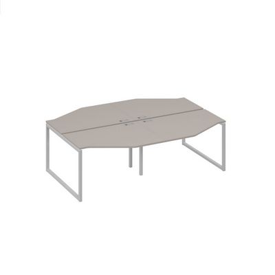 А4 С4 186-2 МП (Мокко премиум/Серый) Рабочая станция каркас QUATTRO столы 4х120 Техно