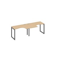 А4 А4 031-2 НД (Натуральный дуб/Антрацит) Рабочая станция QUATTRO 2х120 столы Классика эргономичные