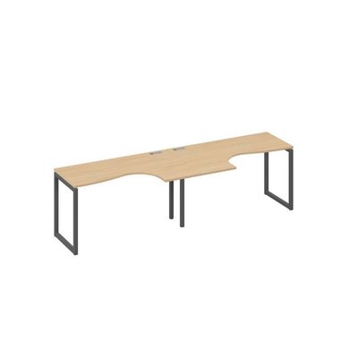 А4 А4 033-2 НД (Натуральный дуб/Антрацит) Рабочая станция QUATTRO 2х140 столы Классика эргономичные