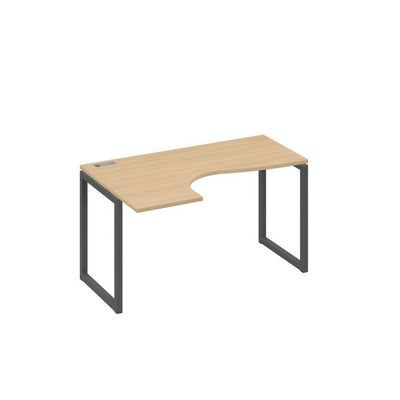 А4 А4 033 НД (Натуральный дуб/Антрацит) Стол эргономичный левый "Классика" на металлокаркасе QUATTRO