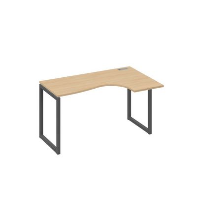 А4 А4 034 НД (Натуральный дуб/Антрацит) Стол эргономичный правый "Классика" на металлокаркасе QUATTRO