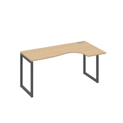 А4 А4 036 НД (Натуральный дуб/Антрацит) Стол эргономичный правый "Классика" на металлокаркасе QUATTRO