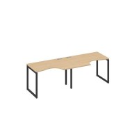 А4 А4 041-2 НД (Натуральный дуб/Антрацит) Рабочая станция QUATTRO 2х120 столы Классика эргономичные